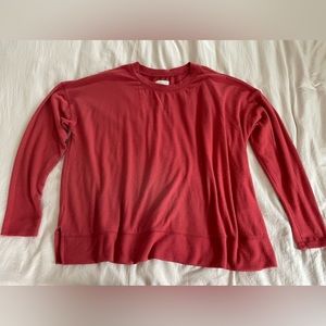 Lucky Brand - Red Cotton Crewneck Sweater - XL - Pullover - Lightweight